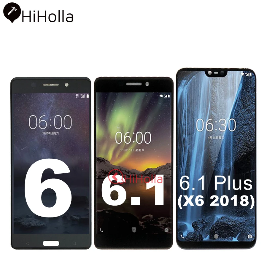 Для Nokia 6 ЖК-дисплей сенсорный экран дигитайзер X6 TA-1054 TA-1050 TA-1045 для Nokia 6,1 Plus Замена ЖК-экрана