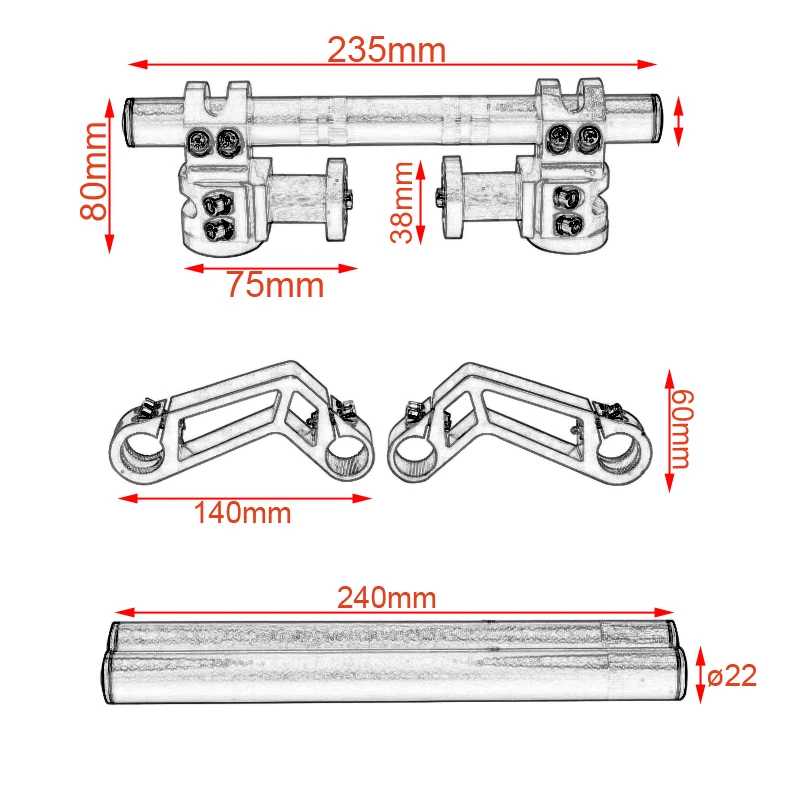 CNC Алюминий 22 мм руль для мини Байк 7/8 &quotдюймов рукоятка Мотокросс бездорожье