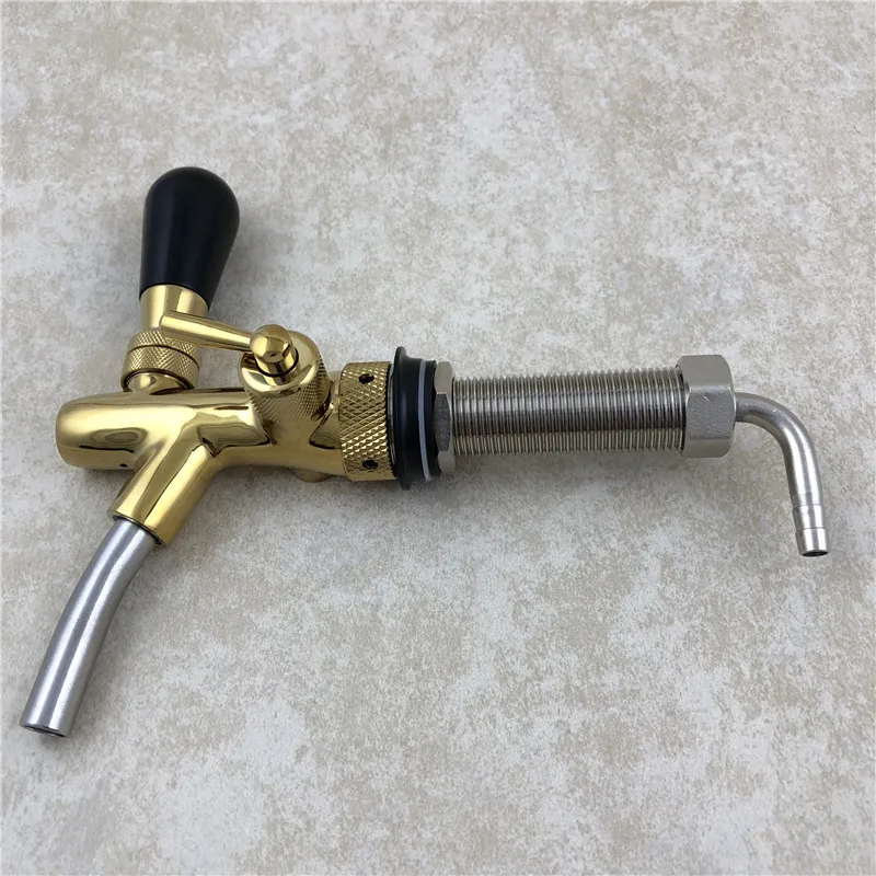 

Homebrew Kegging Adjustable Beer Tap Faucet with 100mm Long Shank Tap Kit gold Plating making Bar Keg Dispenser Tap