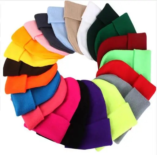 2019 зимние шапки для женщин Новые Вязаные одноцветная Милая шапка девочек осенняя