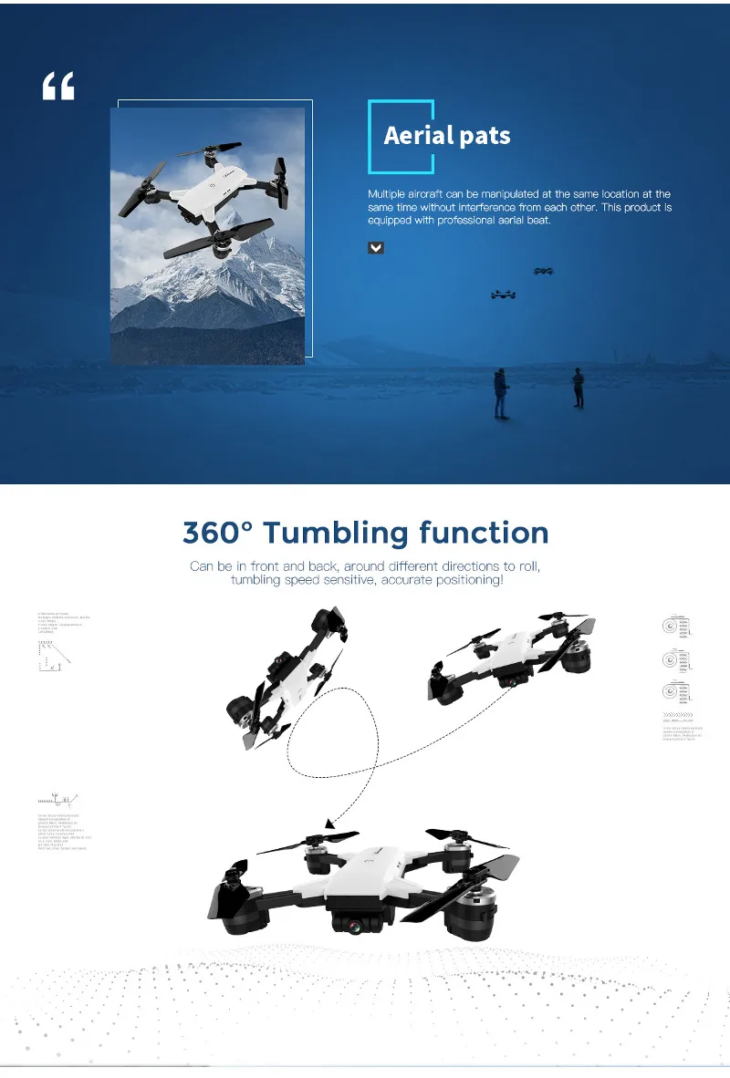 JDRC JD-20 JD20 Wi-Fi FPV с широкоугольной HD камерой Режим высокой фиксации складной рычаг RC Квадрокоптер RTF