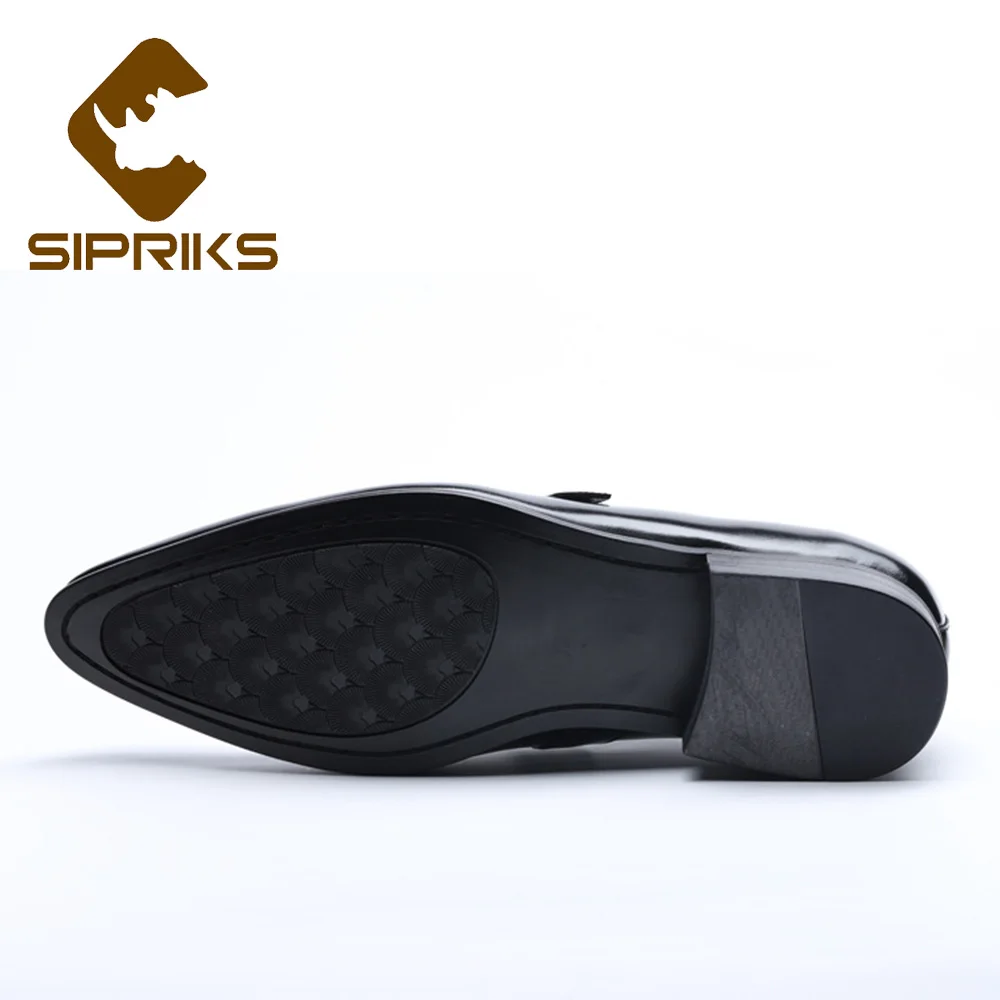 Sipriks Men Shoes Leather Summer Dark Brown Casual 2019 Luxury Brand Wedding Single Monk Strap Sneakers Designers |