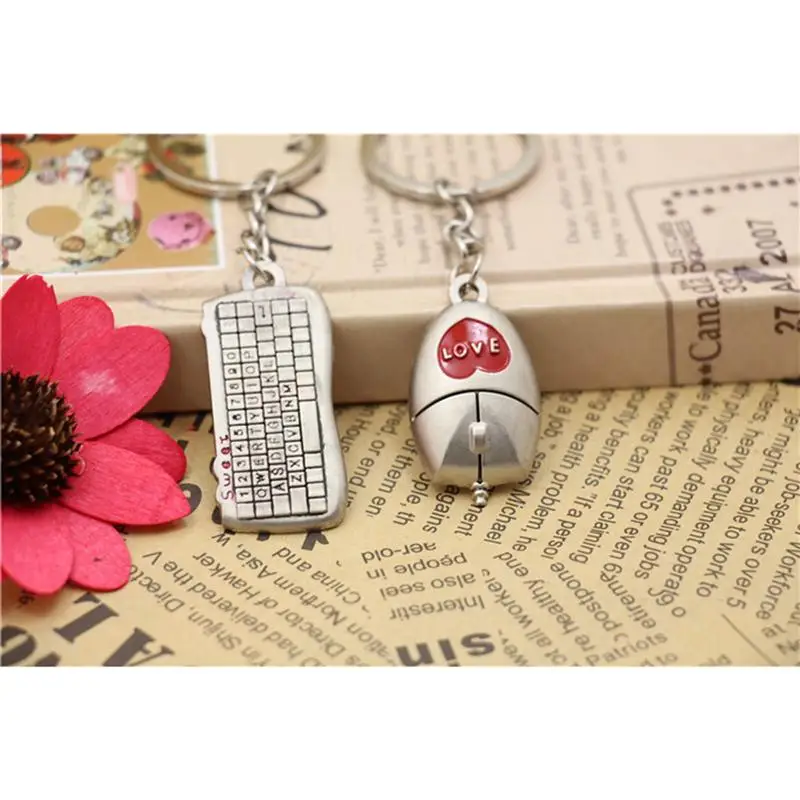 Романтический Мышь клавиатура резной брелок &quotЛюбовная пара&quot &quotлюбовь&quot