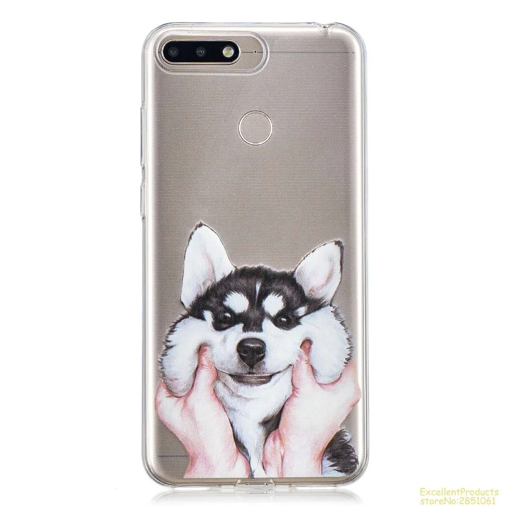 Силиконовый чехол для huawei Y6 2018 fundas hoesje милый забавный мультфильм с рисунком