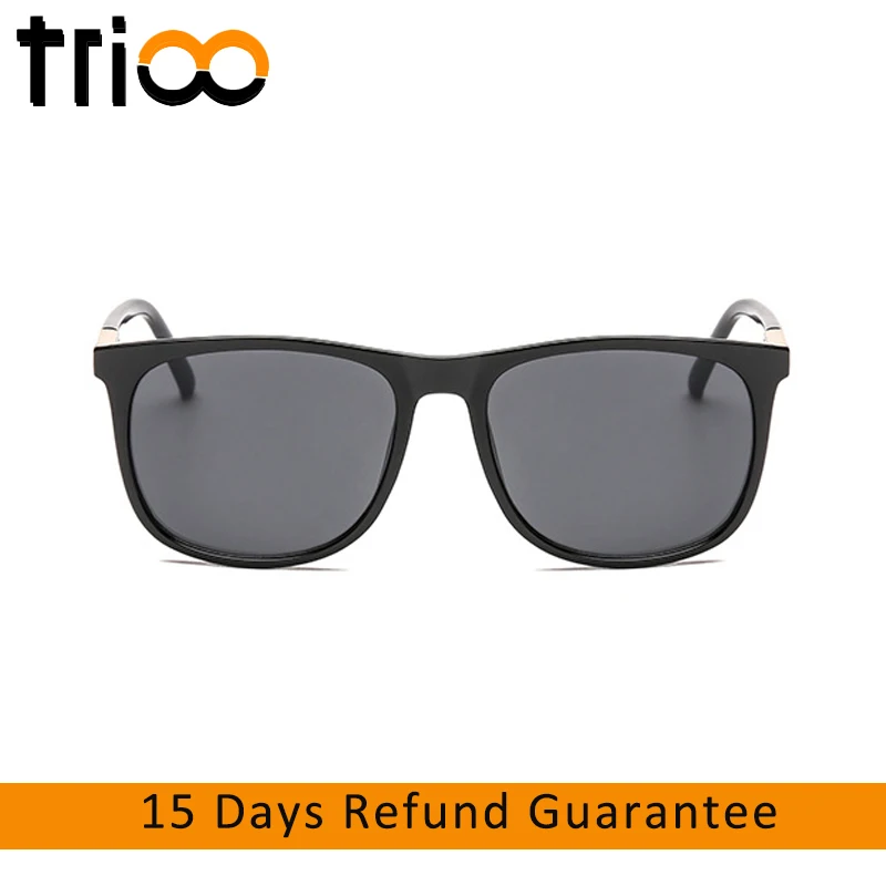 

TRIOO Black Sun Glasses For Men Square Fashion Shades Oculos Male Brand Fashion Designer Sunglasses for Men UV400 Protection