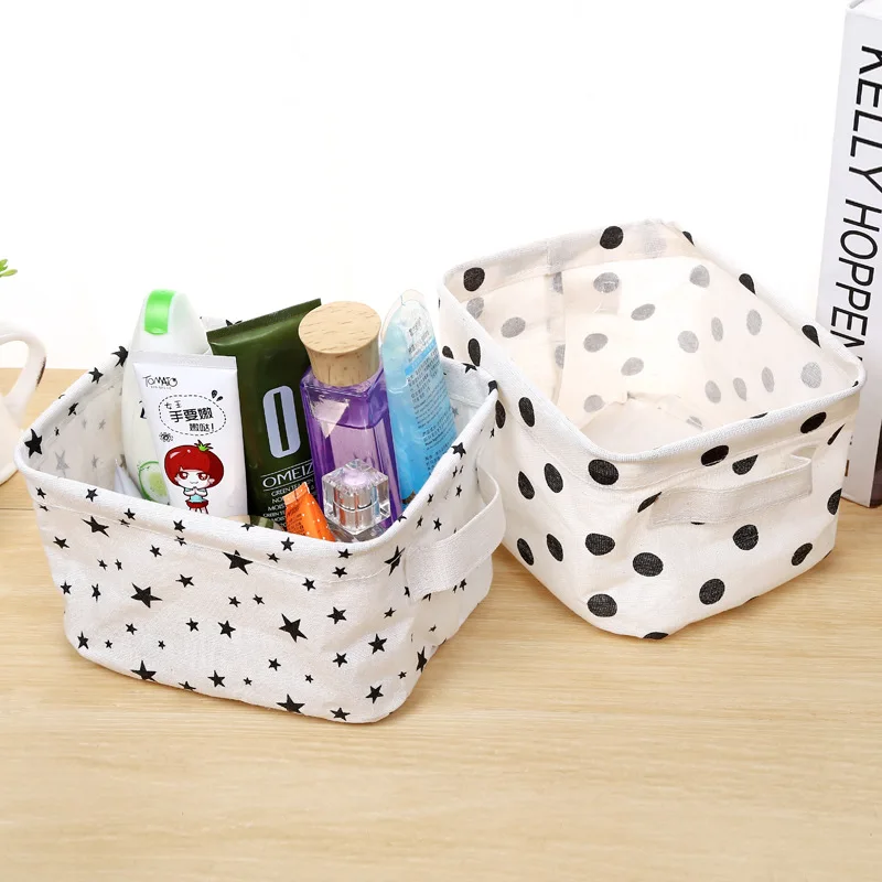 Держатель для хранения ROSEHOME короткий белый и черный льняной стол корзина