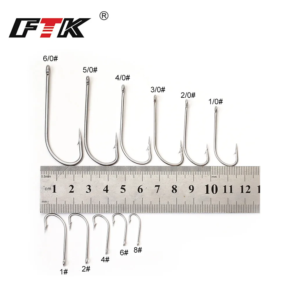 Крючки из нержавеющей стали FTK 401SS OShauchness 6/0 # 1/0 с 25 шт. 1 8 50 для крючков ловли карпа