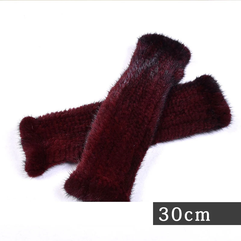 Wine red 30cm 005 новые модные зимние женские перчатки из натурального меха норки из натурального меха норки женские митенки женские эластичная перчатка - Цвет: Wine red 30cm