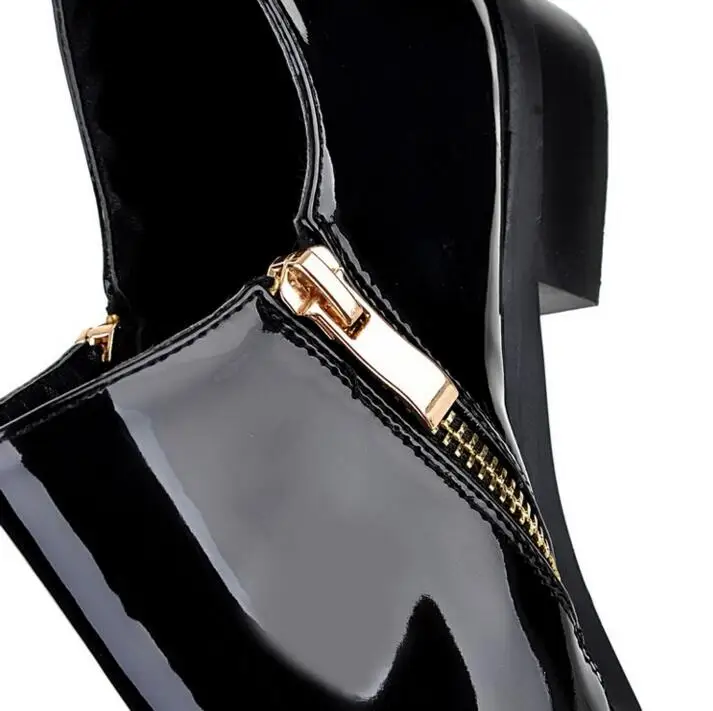 Модные женские повседневные туфли из лакированной кожи на плоской подошве с