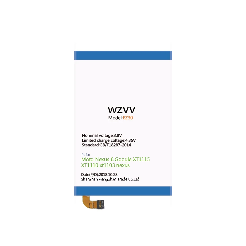 Wzvv 3800 мАч Батарея SNN5953A EZ30 для Google Nexus 6 xt1100 xt1103 XT1115 батареи|Аккумуляторы мобильных