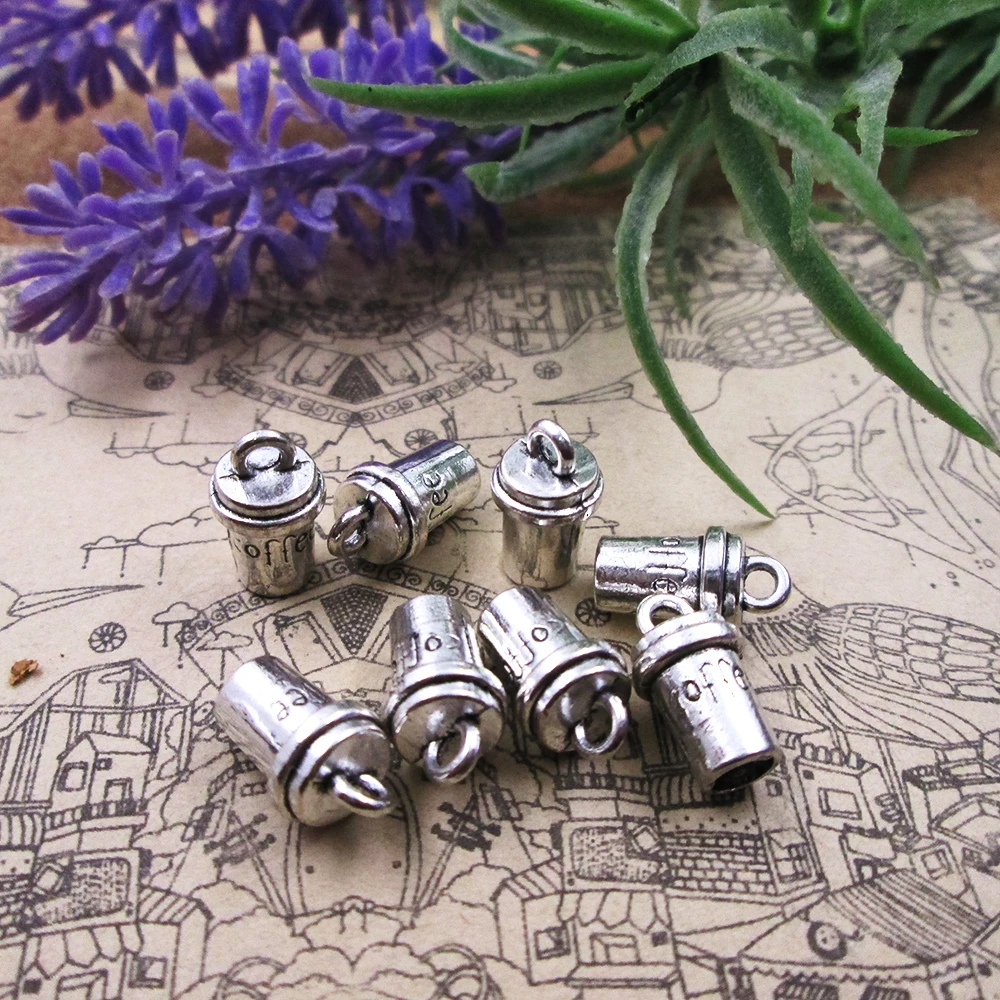 12pcs-- 8*14mm antique silver 3D coffee cup charm DIY Charms Pendants | Украшения и аксессуары