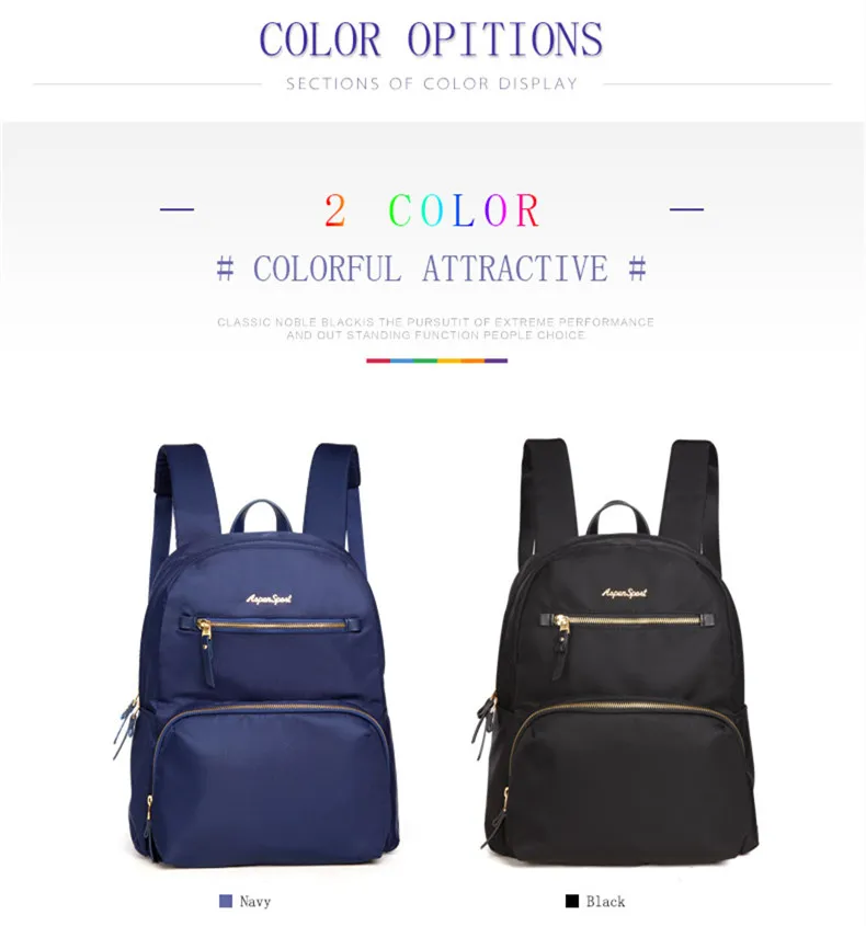 AspenSport женские холщовые рюкзаки Mochila, повседневные школьные сумки для девочек-подростков, женская мода, для путешествий, 8л, черный/темно-синий