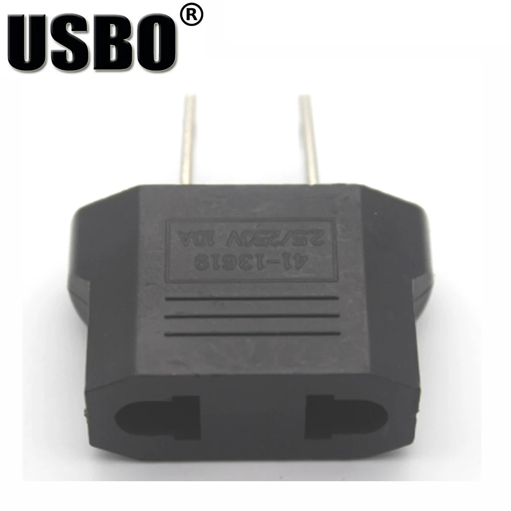 Поставка Черного 6/10A 250V Универсальный дорожный переходник UK/US/AU/EU(4,0/4,8 мм) 2 шпильки малой мощности адаптера переменного тока с американской вилки на европейскую розетку