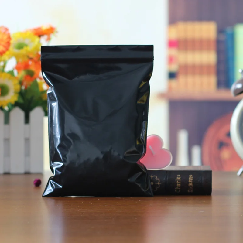 

100pcs/lot Black Plastic Bags 13x19cm Big Ziplock Zip Zipped Lock Reclosable Poly Bag Jewelry Boutique Gift Packaging Bags