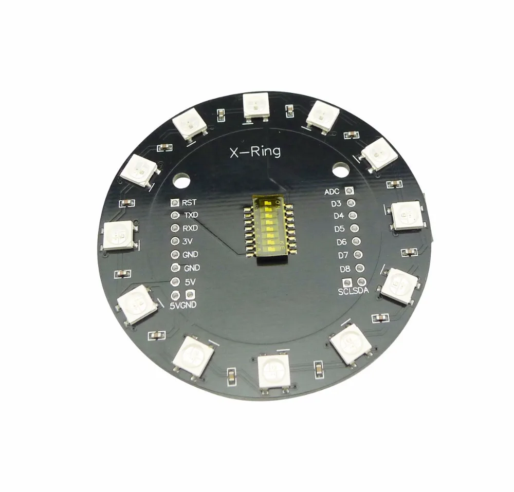 Aihasd 10 шт. WEMOS X ring 12 бит WS2812B RGB светодиодная кольцевая лампа со встроенным цветных