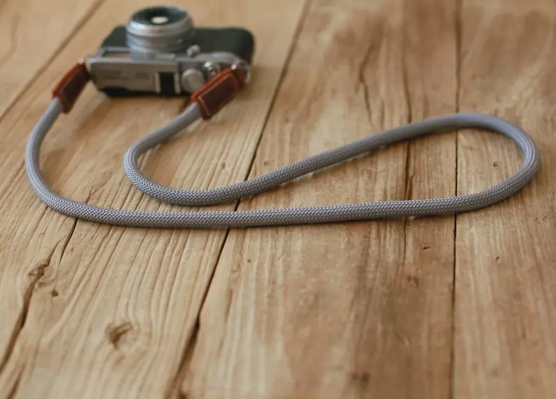 Серый трос для скалолазания 10 мм коричневая кожаная фотокамера ручной работы и