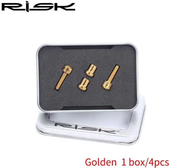 golden 1 комплект M5* 18 мм титановые болты для выноса руля 3 цвета на выбор велосипедные Рули велосипедные болты фиксированные винты велосипедные части - Цвет: golden