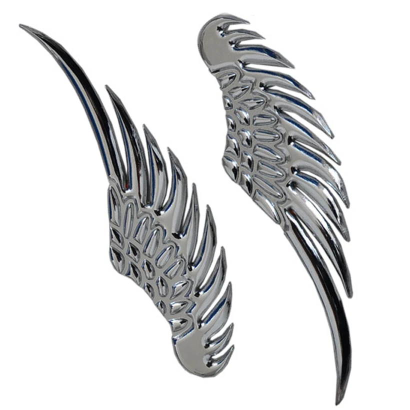 3D объемная Металлическая Автомобильная наклейка из сплава s Angel Hawk Wings эмблема значок наклейка с логотипом автомобиля Золотой Серебряный цвет опционально 1 пара