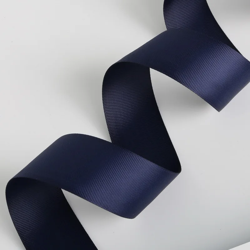 Высококачественная темно-синяя подарочная упаковка 7-38 мм 5 ярдов корсажная лента