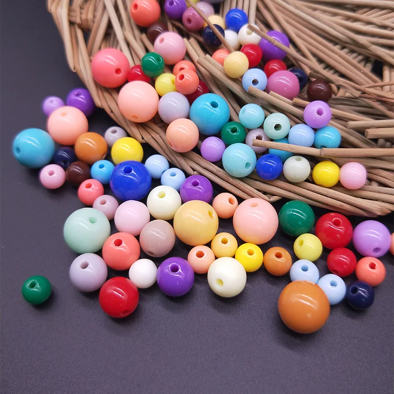 Диаметр 6/8/10 мм. Круглые акриловые бусины карамельных цветов свободные