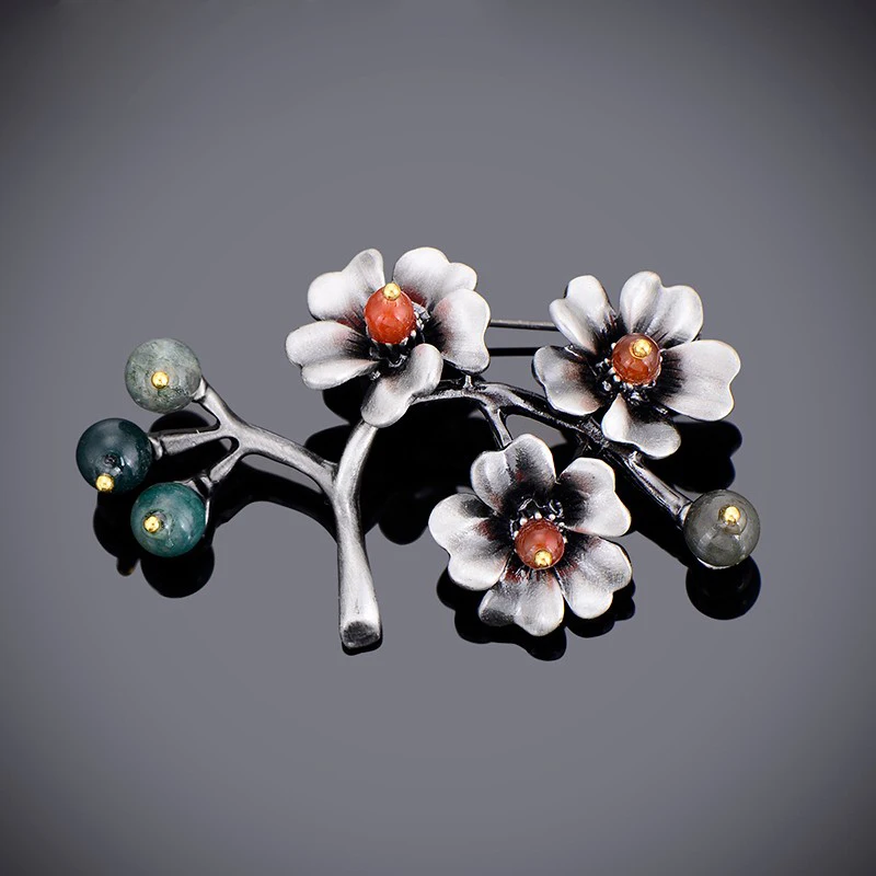 Модный бренд черный букет броши значки рождественские подарки Цветная брошь из