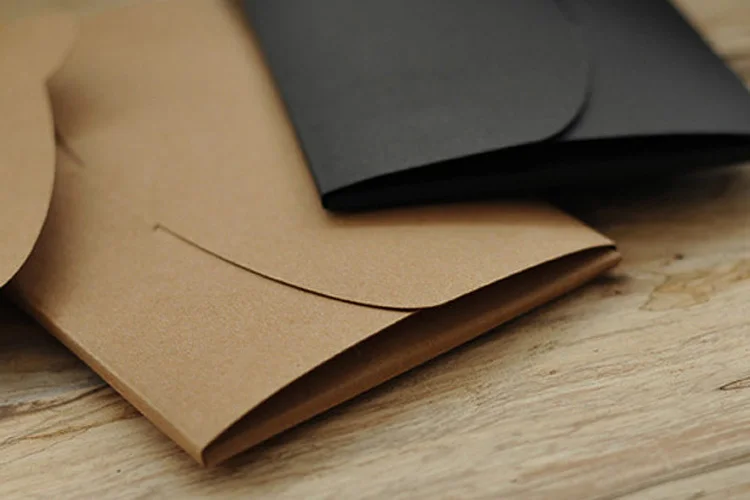 50pcs/lot-16*10.5*0.5cm (6.2&quot*4.1&quot*0.2&quot) Blank Black White Kraft Paper Envelope Postcards Greeting Card Cover Photo Packaging | Дом и