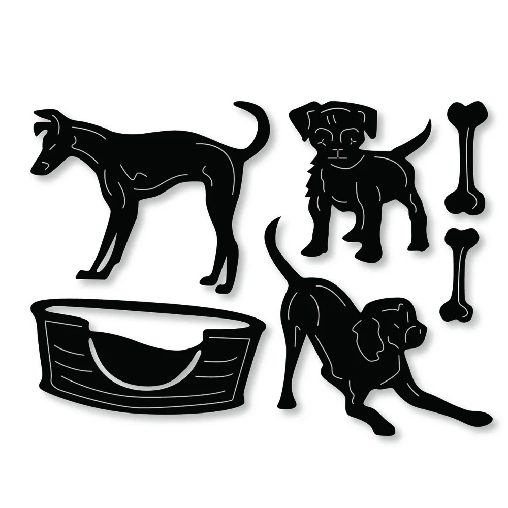 Estel Dog Puppy Bone металлические резные штампы бумажные карточки для скрапбукинга