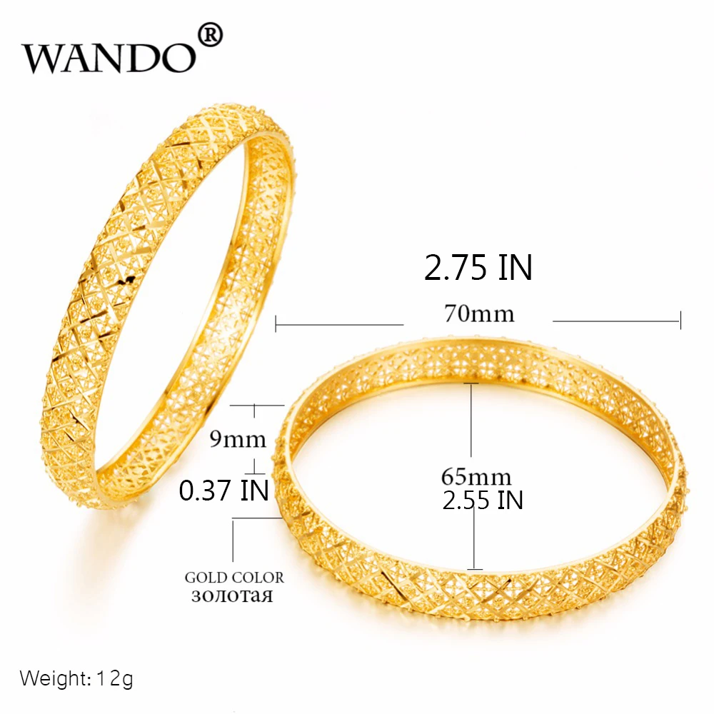 WANDO 1 шт. роскошные эфиопские браслеты для женщин цвет золото Ранняя Этническая