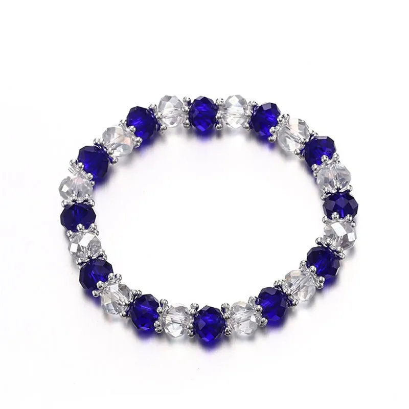 B020021blue Модный многослойный браслет с кристаллами, ювелирное изделие, ручная работа, кисточка, глаза слона, цепочка, очаровательный камень, бисерные браслеты для женщин - Окраска металла: B020021blue