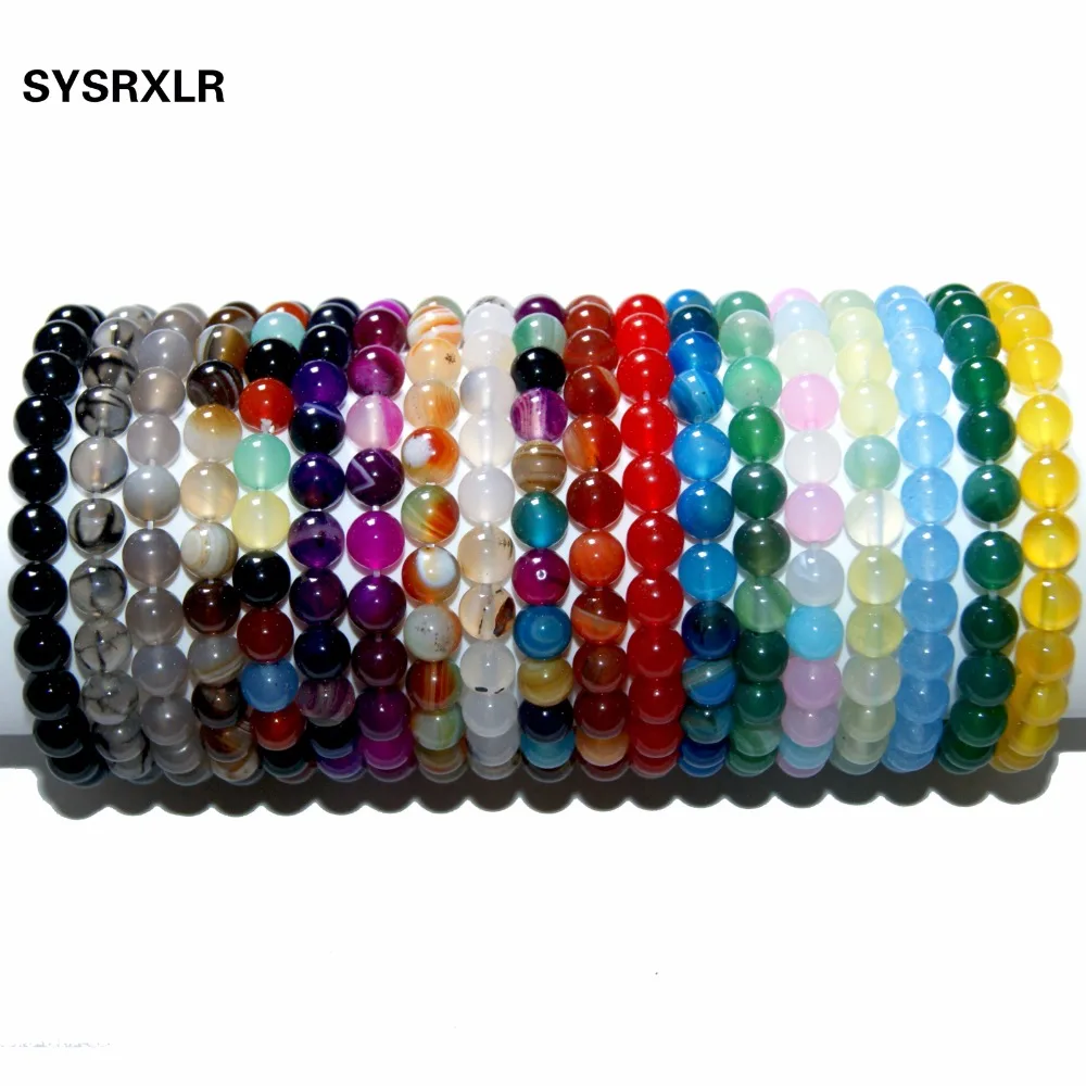 Wholesale 19 Crystal Onyx Jades Bead Bracelet Natural Stone Elastic Yoga Bracelets For Men Women Mujer Pulseras Fashion Jewelry | Украшения