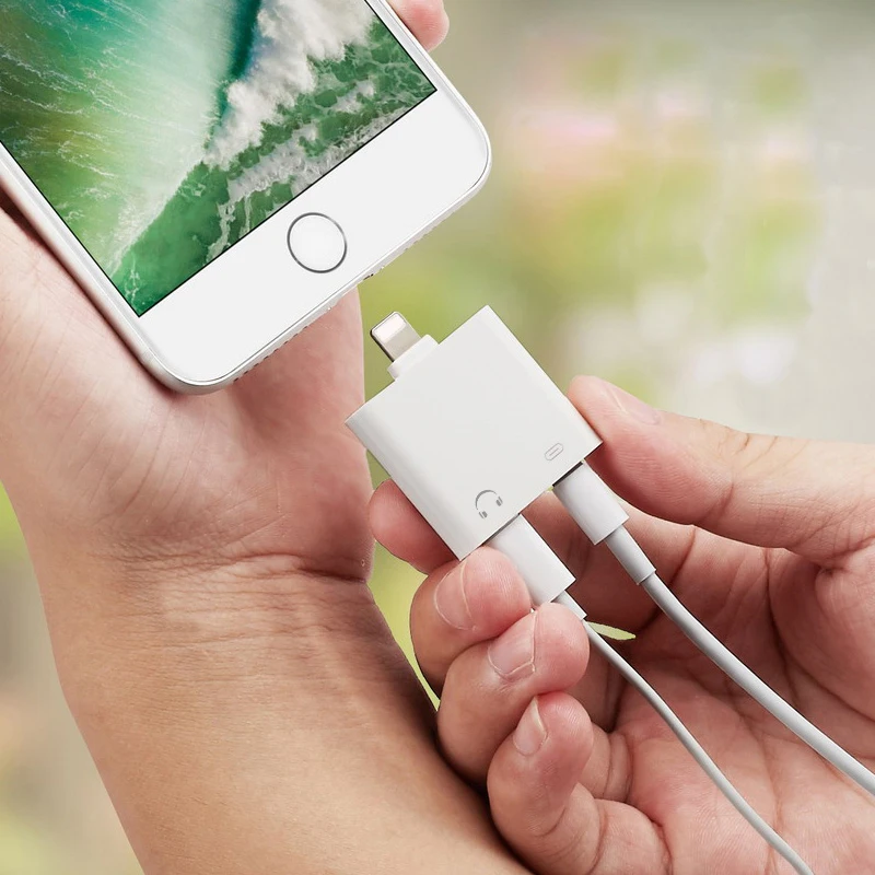 2 в 1 для Lightning адаптер 3 5 мм iOS 11 Разъем наушников iPhone X зарядки аудио 8 7 Зарядное