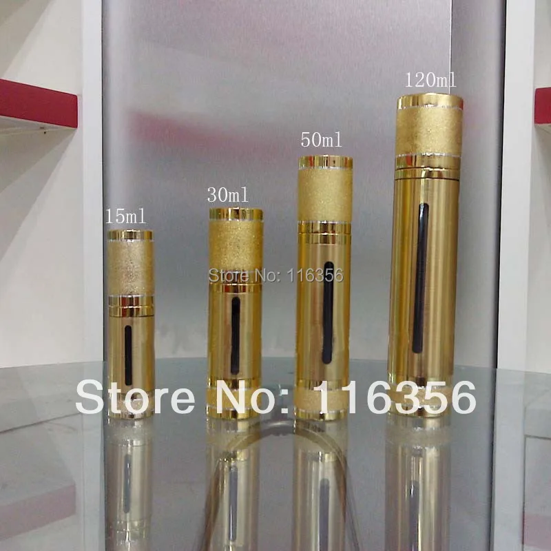 30 мл Золотая безвоздушная пластиковая бутылка для лосьона с безвоздушным
