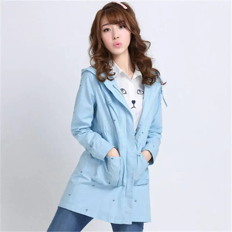 Модная новинка Весна 2019 Женский Повседневный корейский Свободный Тренч с
