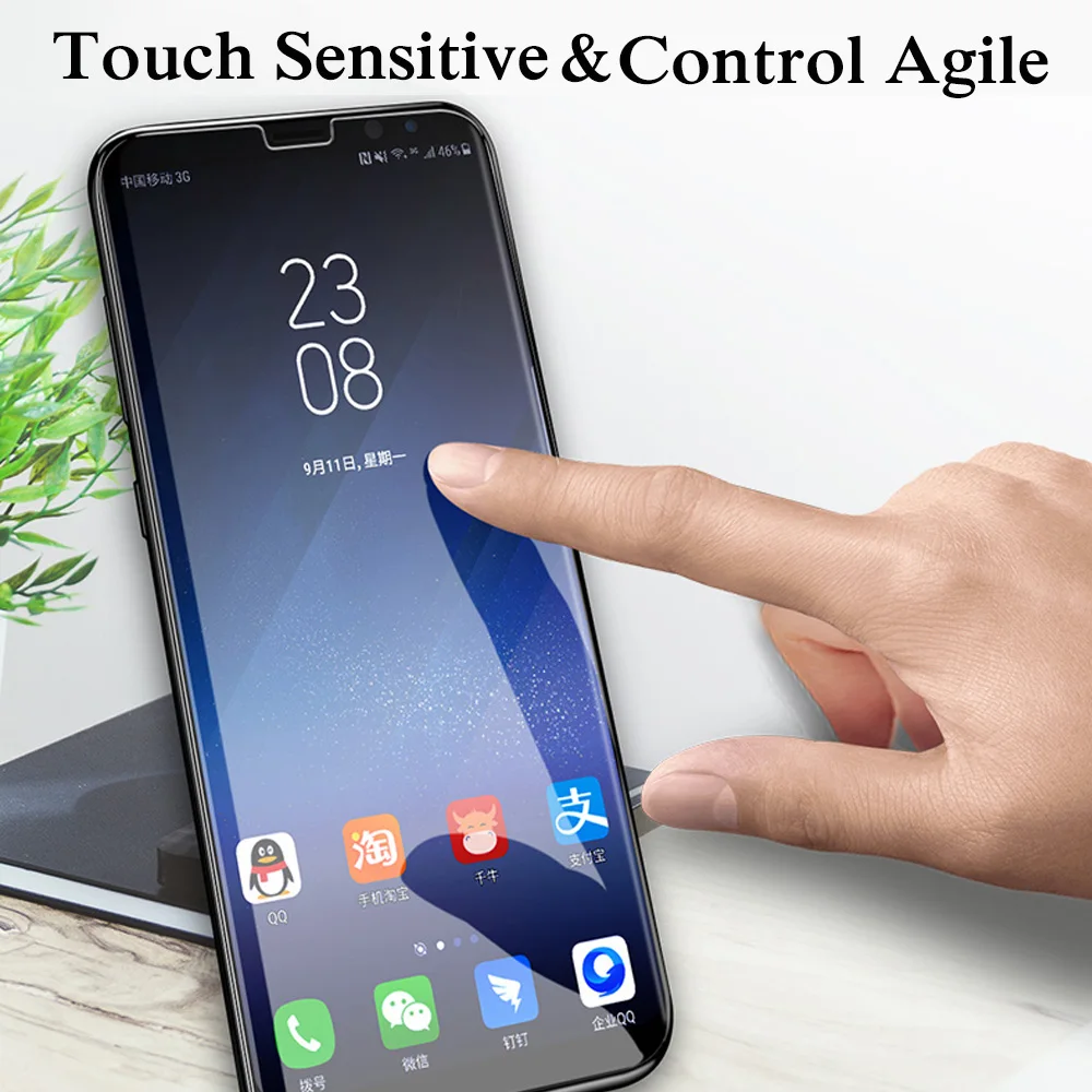 9H нано жидкое полное клеевое Покрытие Закаленное стекло для Samsung Galaxy Note8 S7 EDGE S8 S9 S10