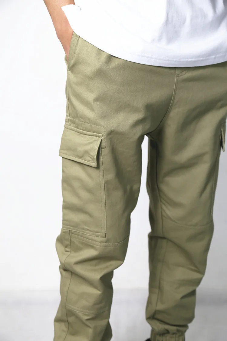 

HZIJUE 2017 fashion loose Long Pant Men cargo pants Baggy Jogger Trousers Fashion Fitted Bottoms streetwear hiphop Pocket pant