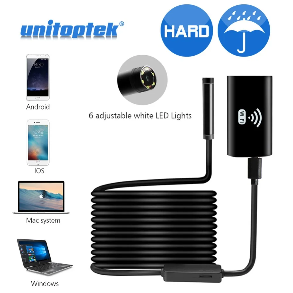2 м 5 Жесткий гибкий Змеиный WIFI Android эндоскоп камера HD 720P 8 мм 2MP iPhone беспроводной