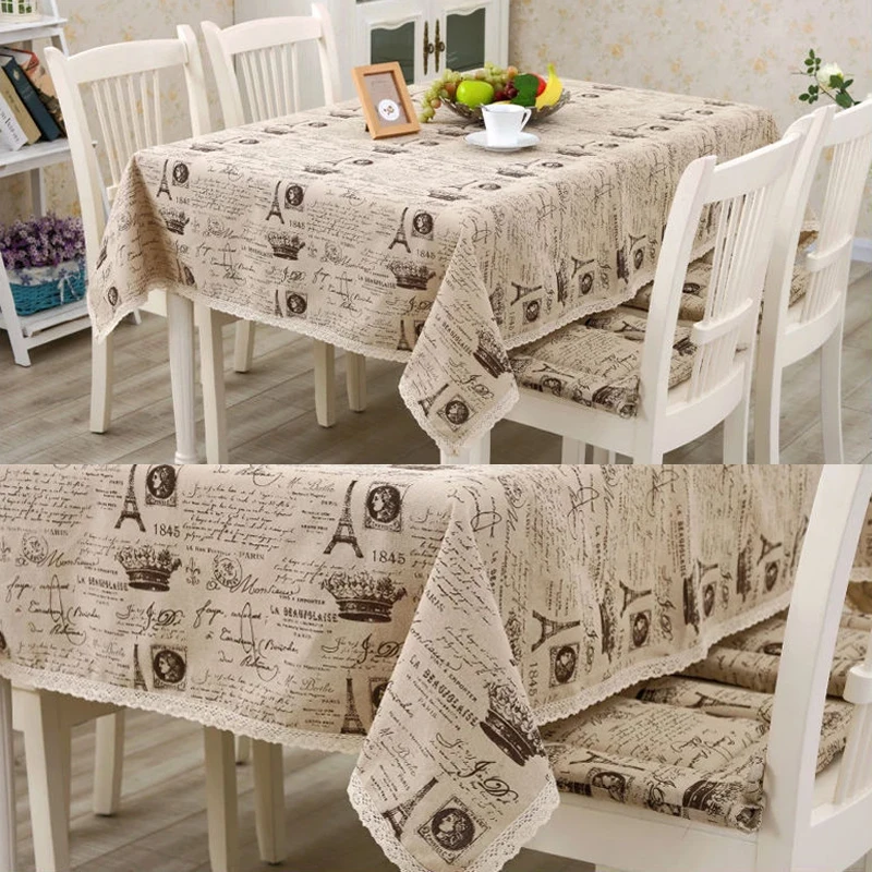 Горячий кофе из хлопка и льна Корона Эйфелева башня печатных Прямоугольник