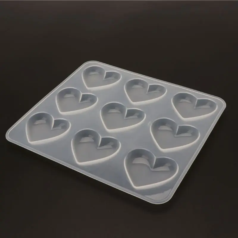 Силиконовая форма 9 шт Сердце DIY изделия из эпоксидной смолы для изготовления украшений вручную инструменты зеркальные формы для кристаллов Торт Помадка шоколад