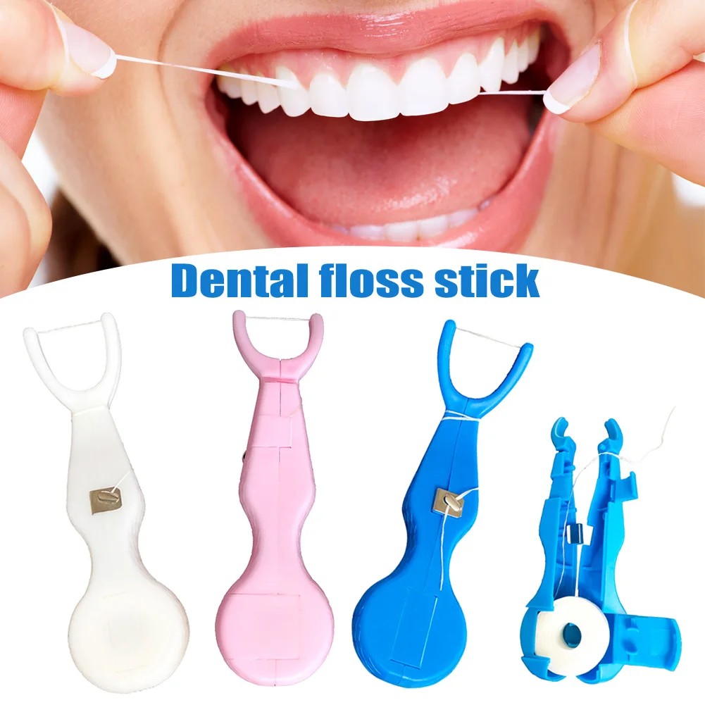 

30m Nylon Dental Floss With Holder Tooth Cleaning Pick Teeth Tool Oral Care Cleaner MH88