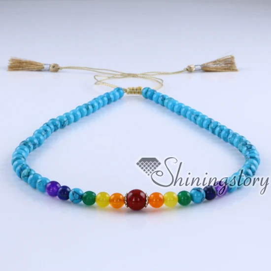7 chakra necklace with tassel healing jewelry handmade wholesale spiritual yoga jewellery real leather | Украшения и аксессуары