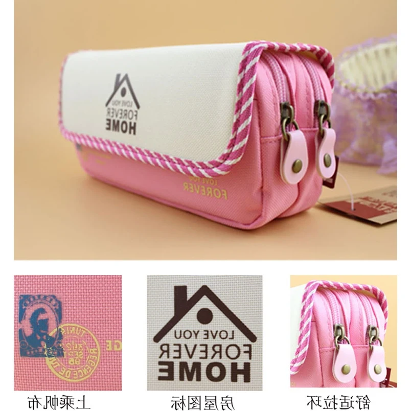 На двойной молнии для карандашей, CasesBag, карандаши, портативные студенческие канцелярские принадлежности, сумка для хранения карандашей, для школы, офисные принадлежности, для мальчиков и девочек, мультфильм