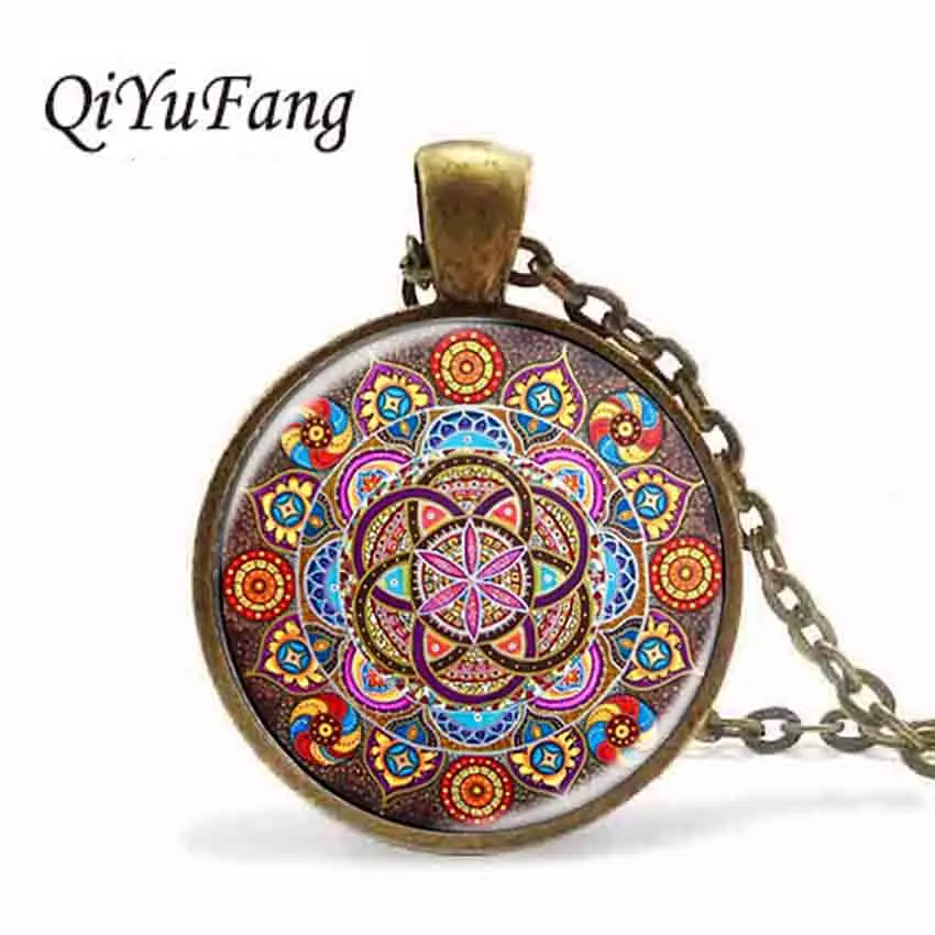 Ожерелье в стиле стимпанк кулон мандалы чакры ювелирные изделия для женщин