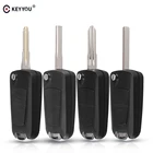 Складной чехол KEYYOU для ключей с 2 кнопками и дистанционным управлением, чехол для Vauxhall Opel Astra Vectra Zafira HU100HU46HU43YM28, чехол для ключей