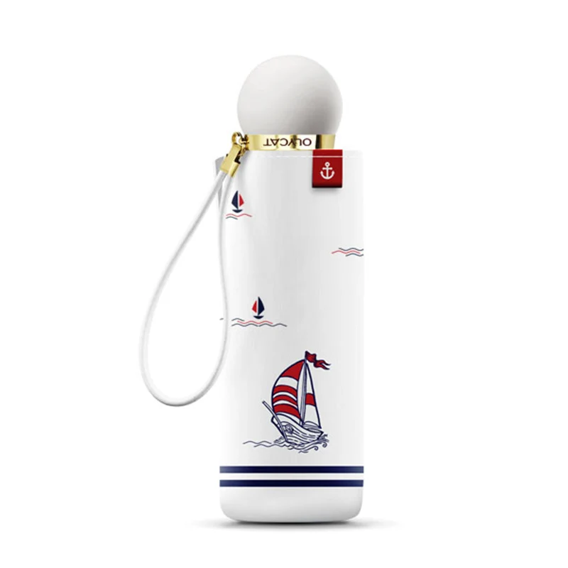 OC501-D-White(8K) OLYCAT мини зонт от солнца пять складной черное покрытие портативный карманный для женщин Зонты бренд ветрозащитный летний Paraguas - Цвет: OC501-D-White(8K)