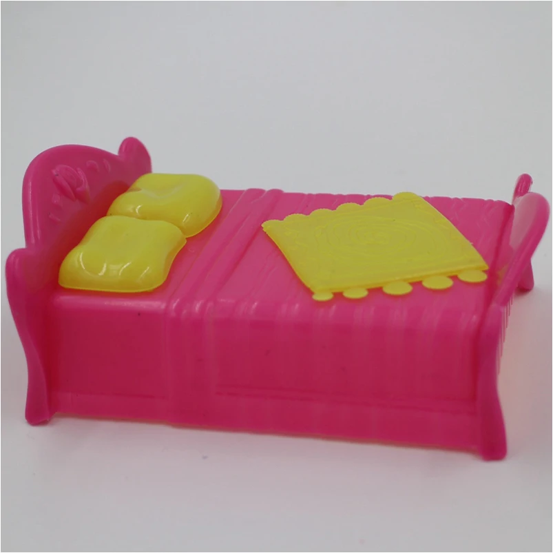 Принцесса Кукла аксессуары Розовая кровать кукла мебель спальня двуспальная с