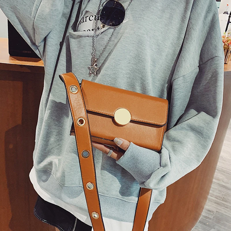 Роскошная однотонная сумка на плечо с широким ремешком женские сумки через из