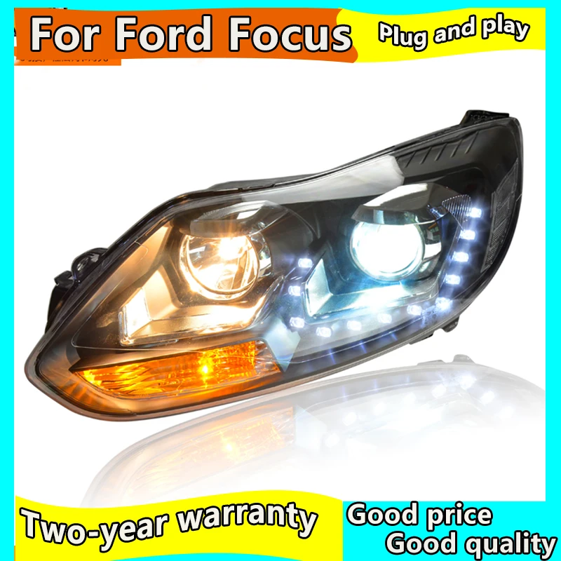 Тюнинг автомобилей светодиодный фары для Ford focus 2012 2013 2014 бифокальный H7 Ксеноновые