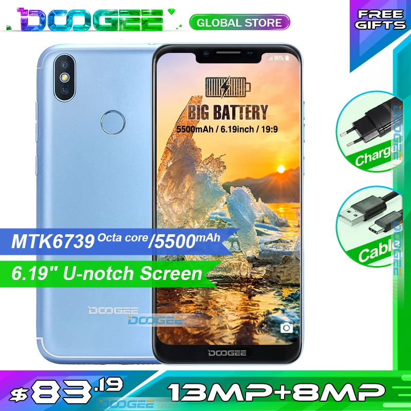 Быстрая doogee BL5500 LITE смартфон 5500 мАч MT6739 2 Гб 16 Гб 6,19 дюйма 19:9 двойная камера мобильный телефон