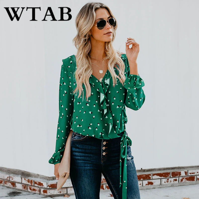 Женская футболка с оборками WTAB harajuku свободная принтом весна-лето 2019 | одежда
