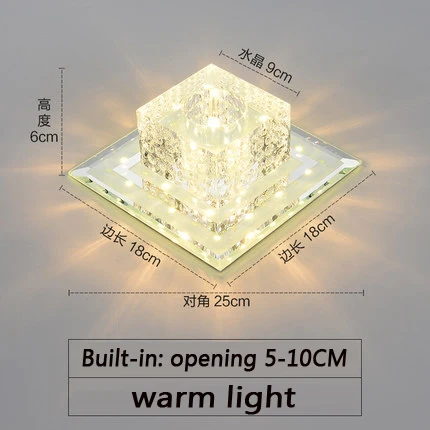 W18CM inside Каит современный светодиодный Кристалл Потолочный круговой светильник мини свет для Гостиная Кухня - Цвет корпуса: W18CM inside